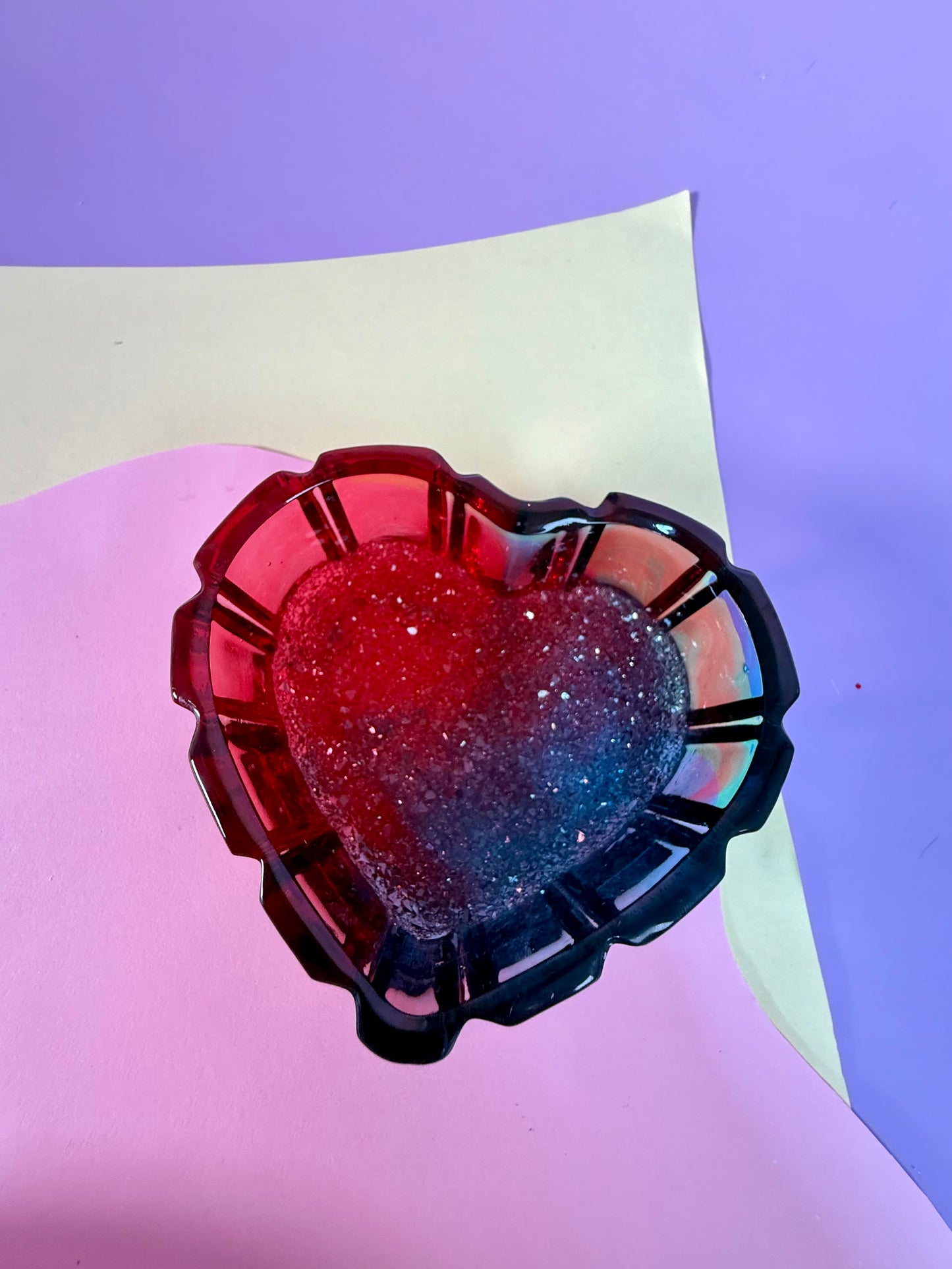 Glitzer Herz Schälchen transparent