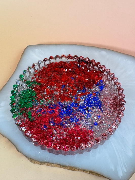 Buntes Glitzer Schälchen rund flach Nr. 40