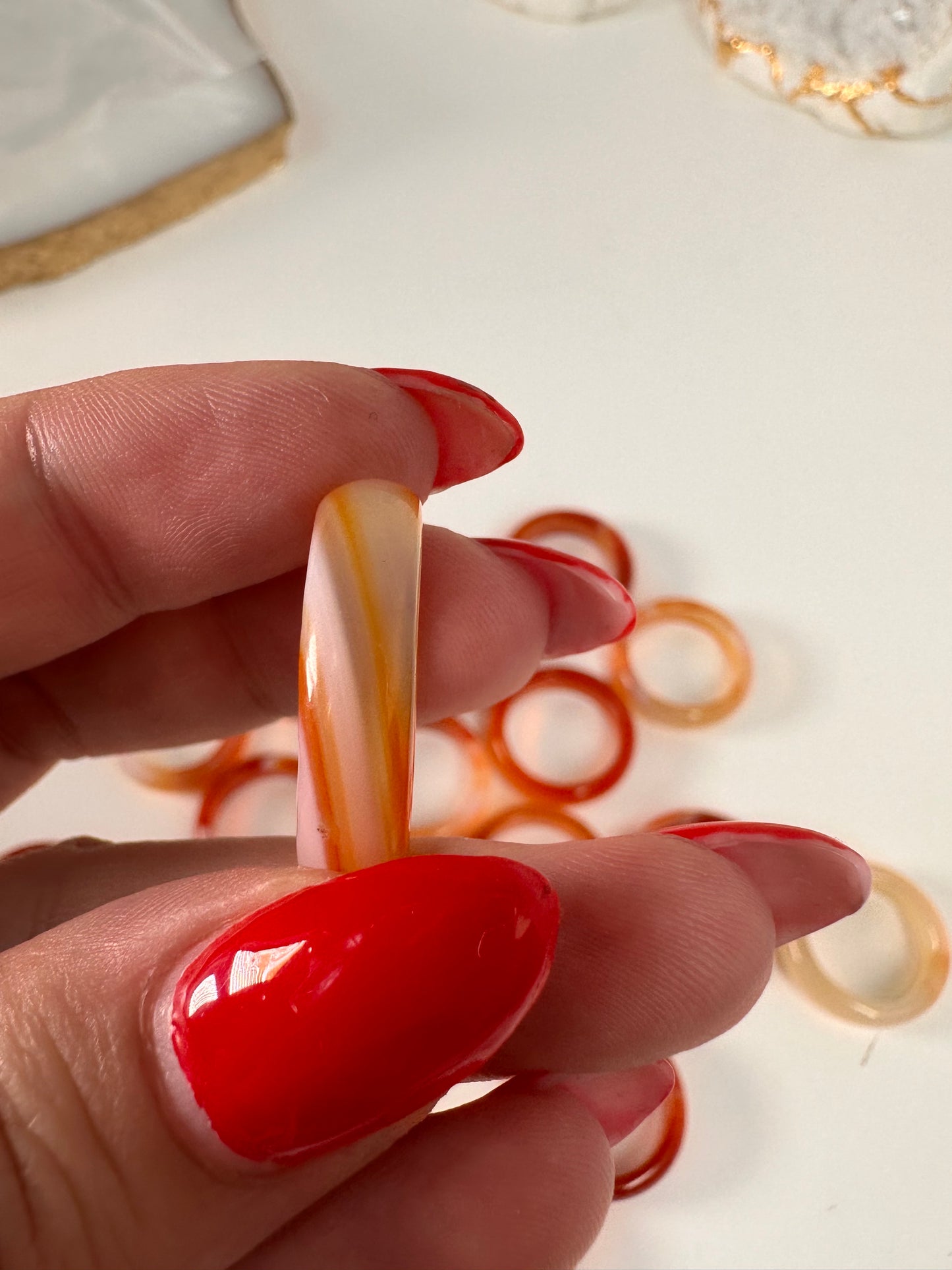 Kugelhalter Karneol Ring