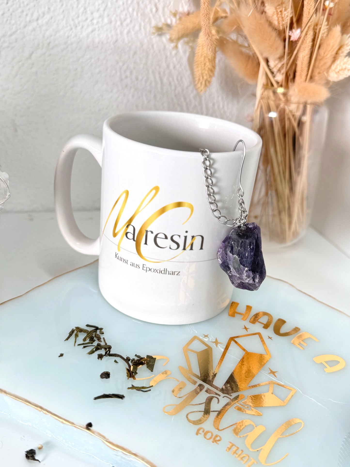 Kristall Teesieb Amethyst Rohstück