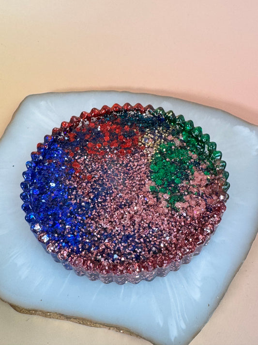 Buntes Glitzer Schälchen rund flach Nr.29