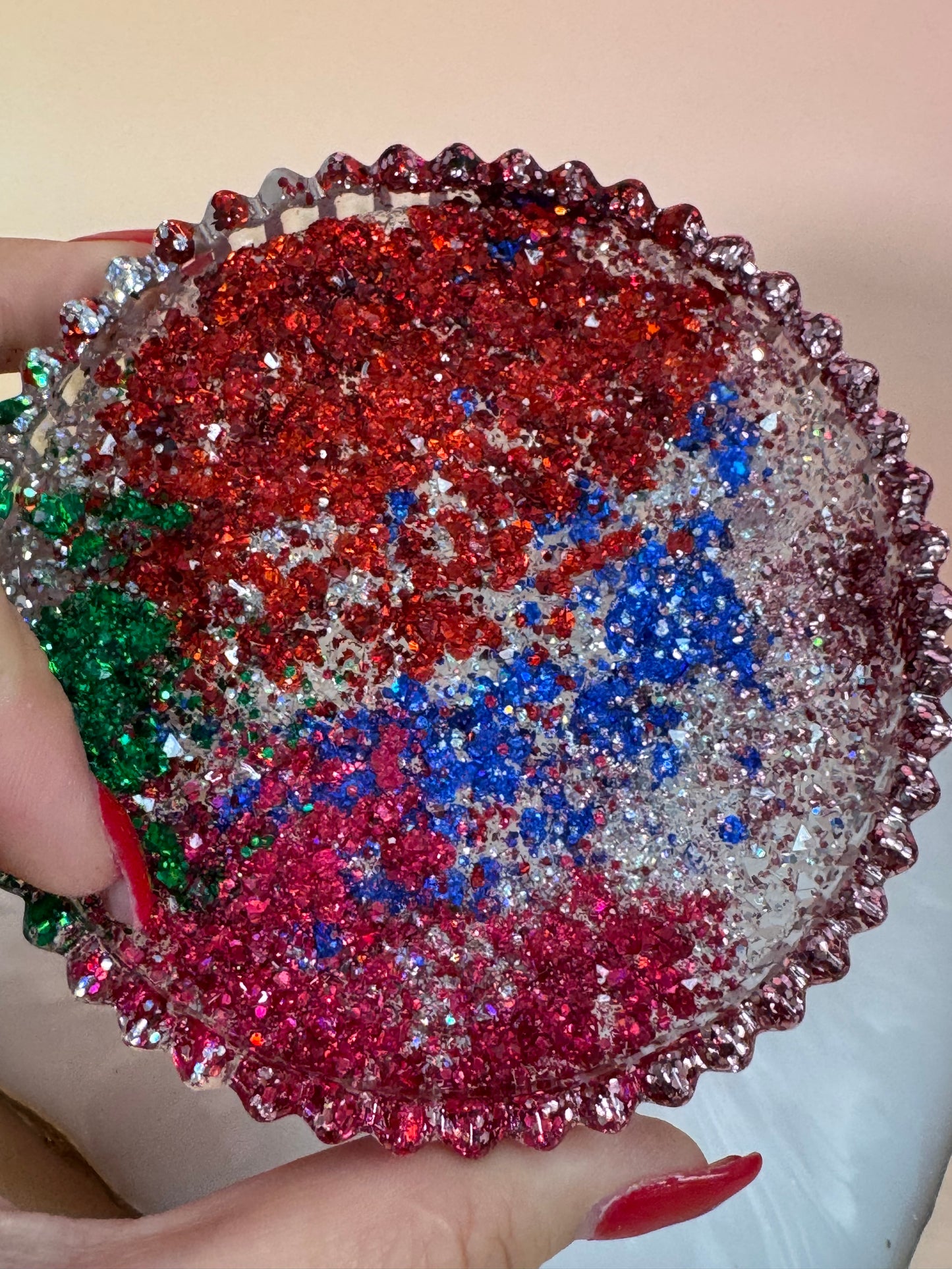 Buntes Glitzer Schälchen rund flach Nr. 40