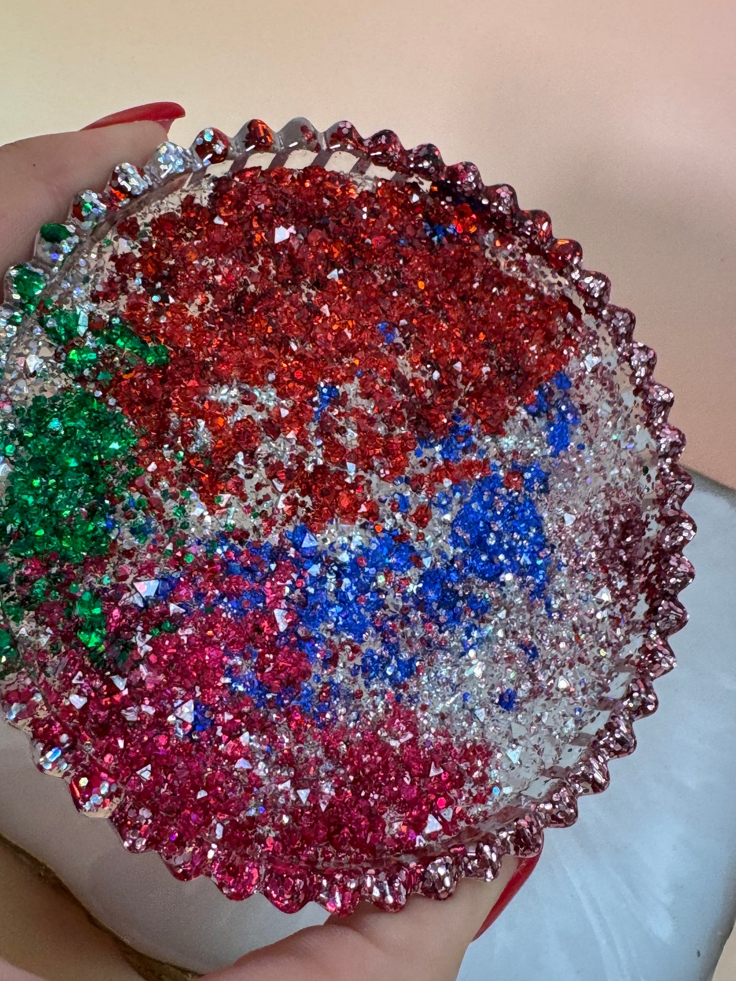 Buntes Glitzer Schälchen rund flach Nr. 40