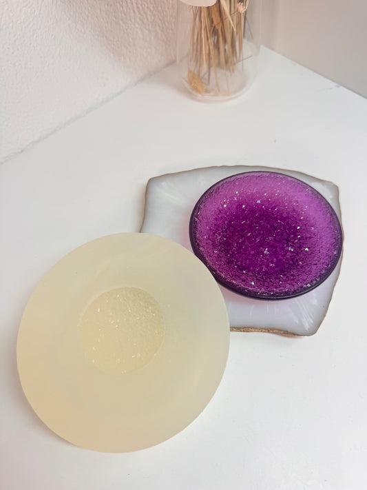 Silikonform Glitzerschale rund außen matt