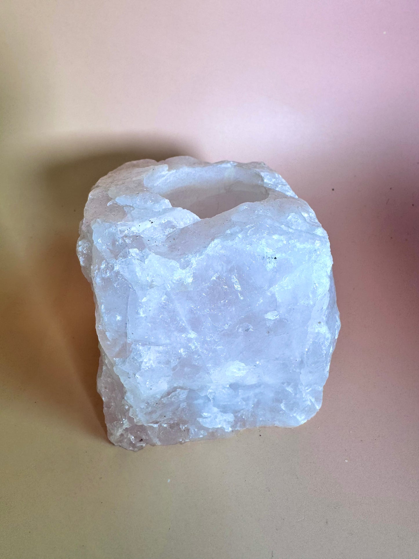 Rosenquarz Teelichthalter Nr.60