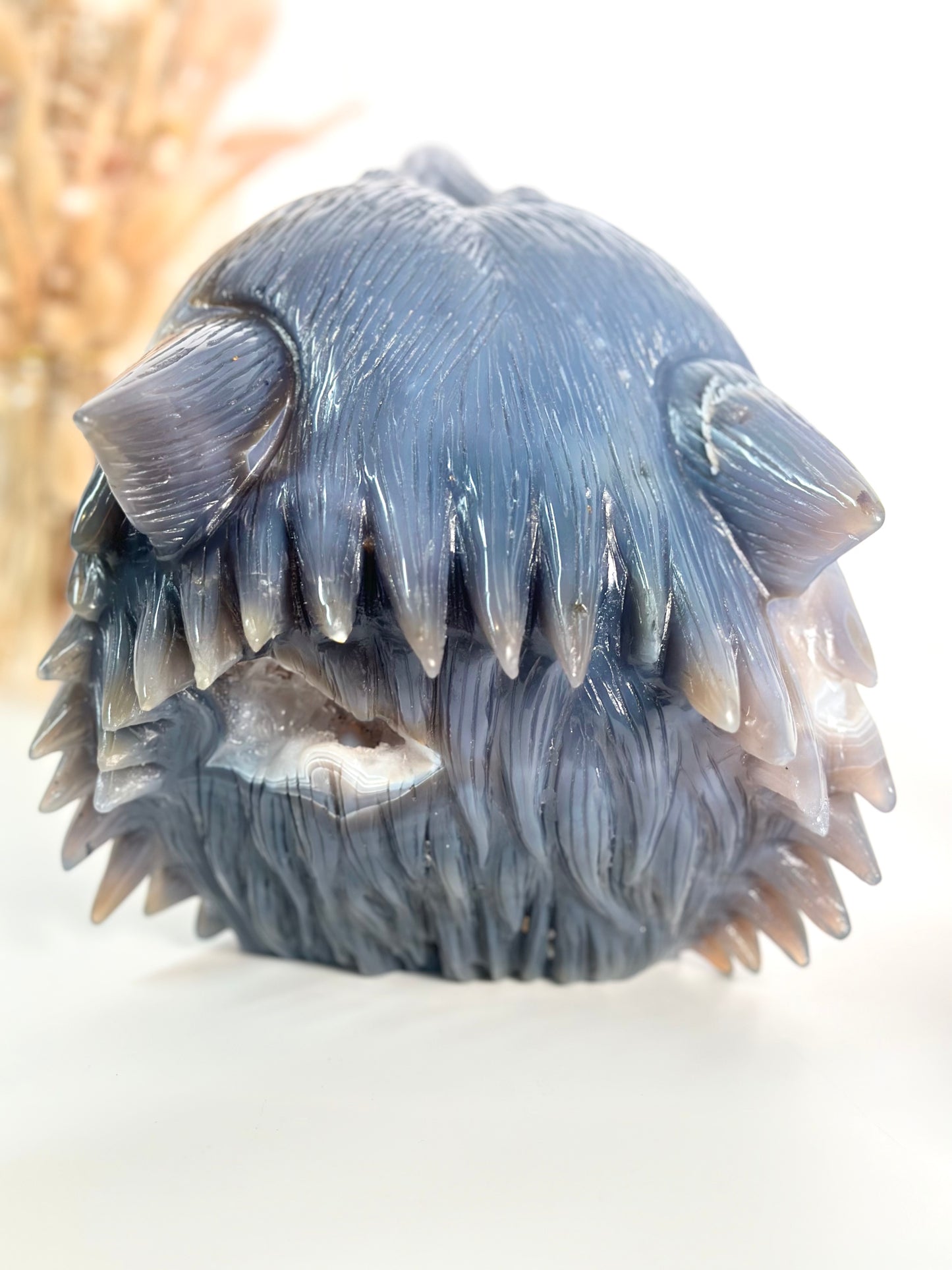 XXL Amethyst Wolf Carving