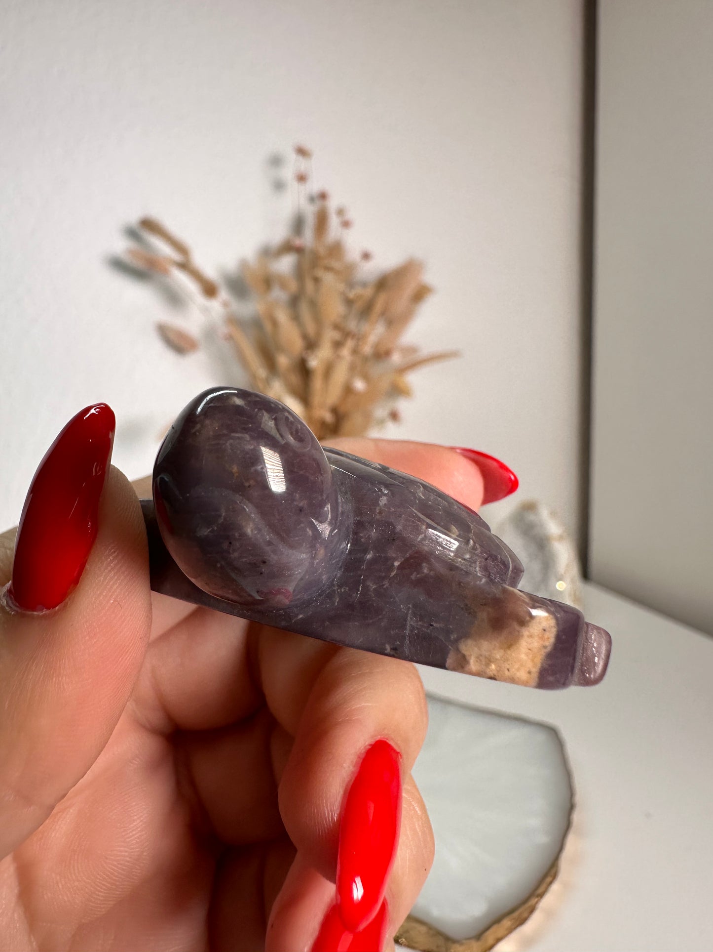 Lavendel Rosenquarz Schildkröte 26E
