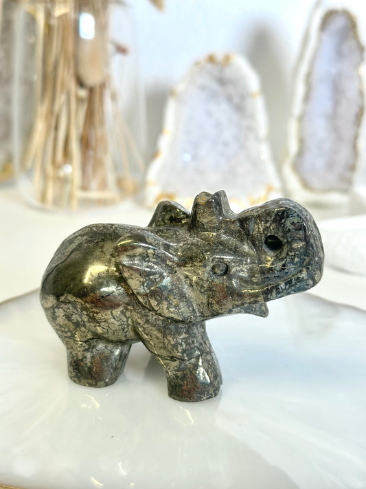 Elefanten Pyrit Carving
