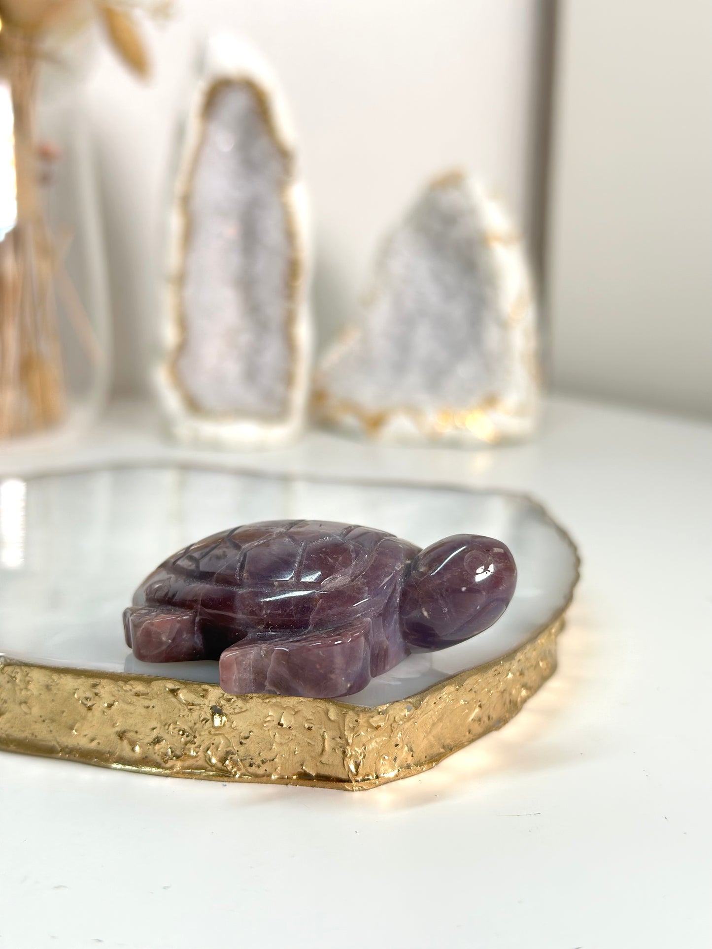 Lavendel Rosenquarz Schildkröte 26E