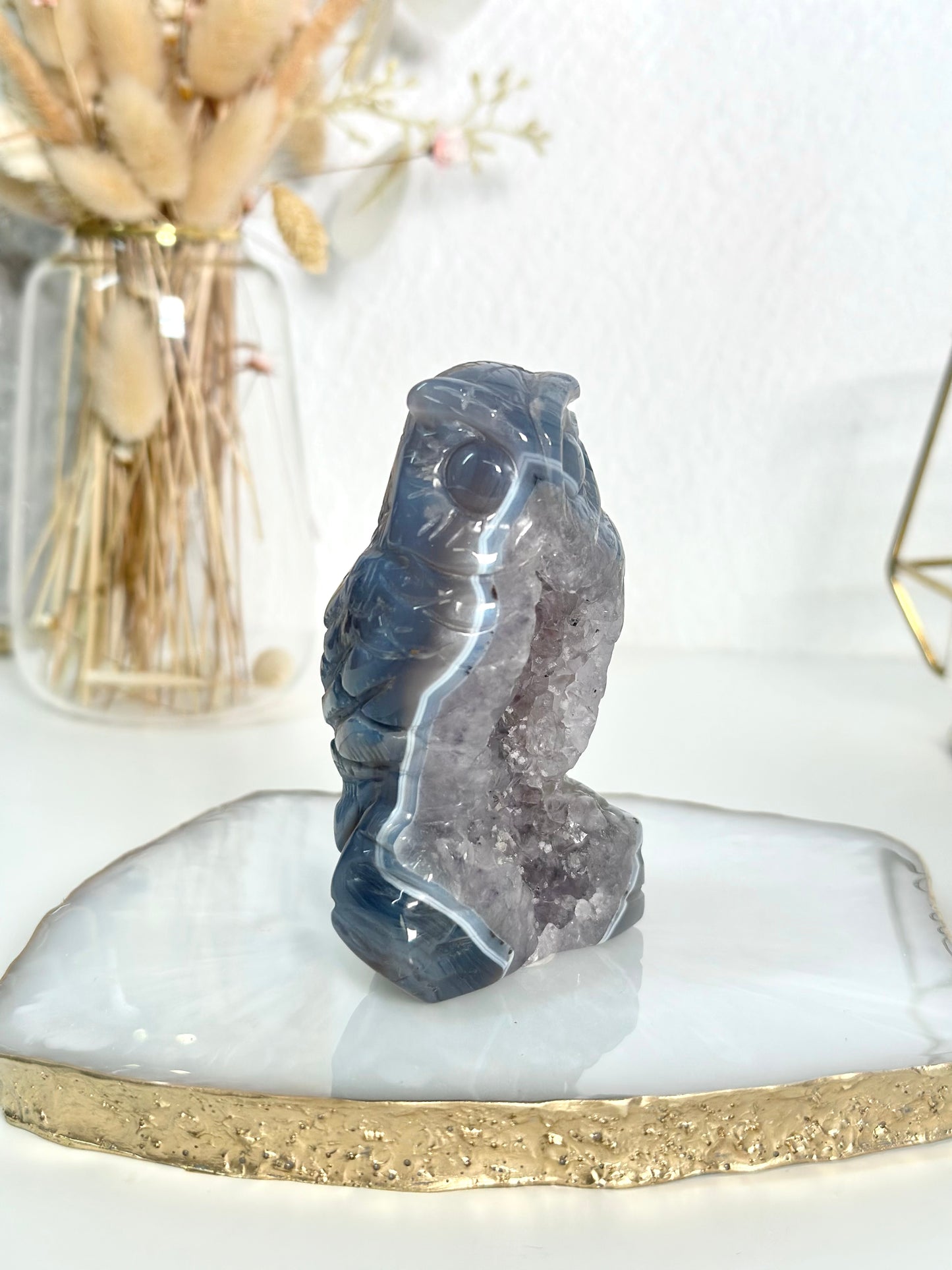 Amethyst Eulen Carving