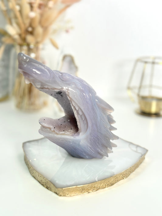 Achat Wolf Carving 189X