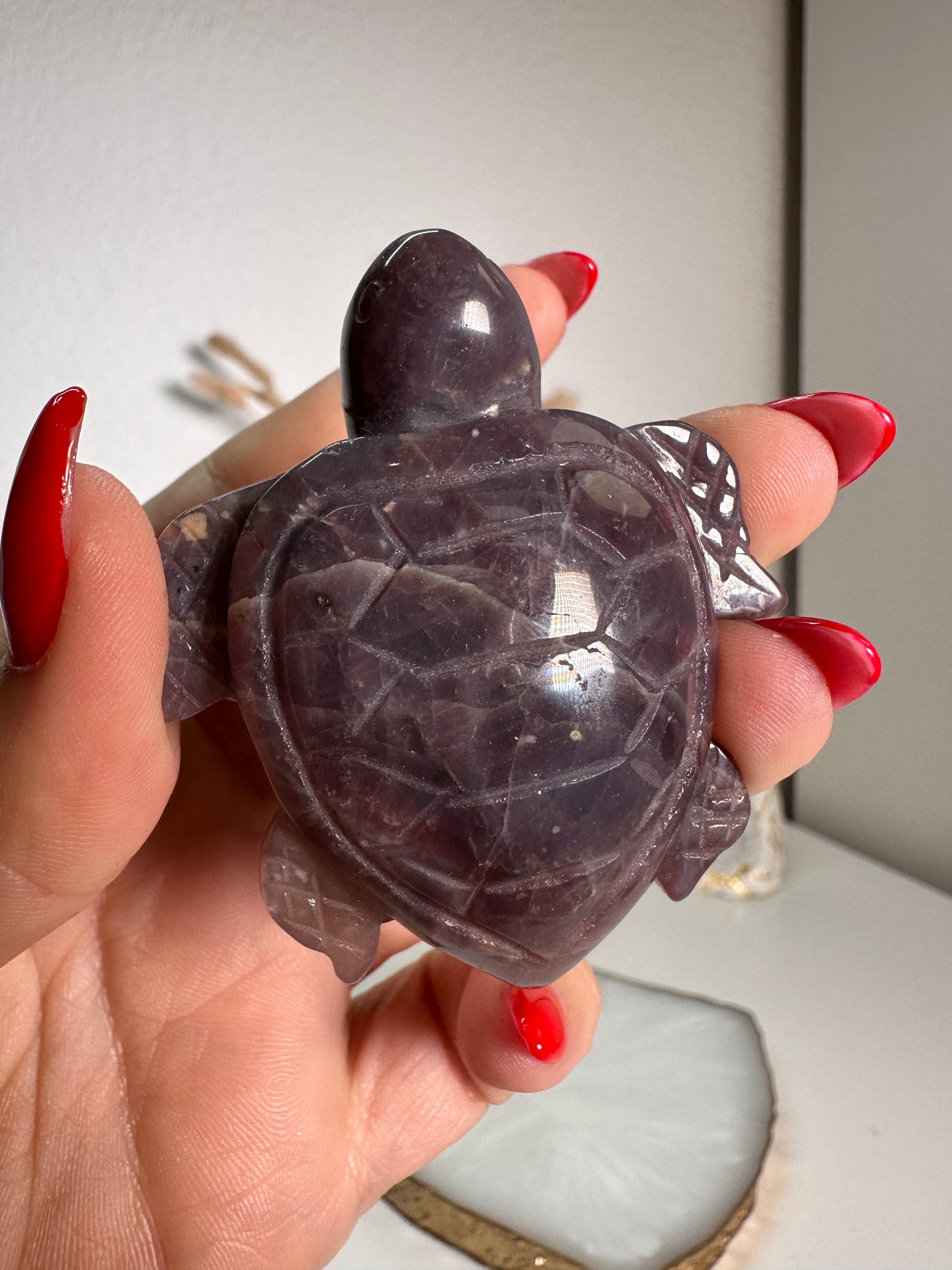 Lavendel Rosenquarz Schildkröte 26E