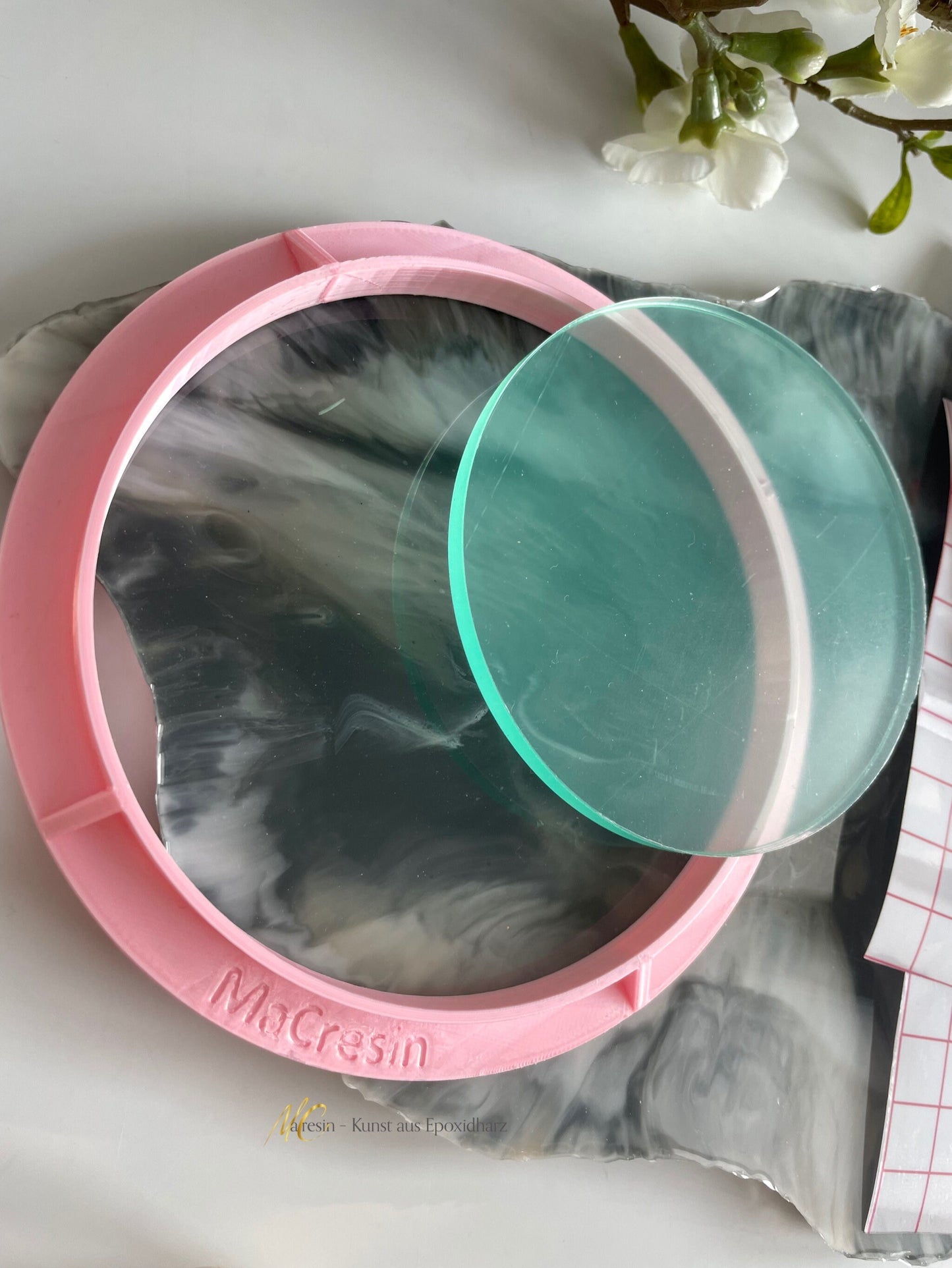 DIY Kit zur Herstellung von runden Epoxidharz Untersetzer Silikonformen mit Durchmesser 100mm