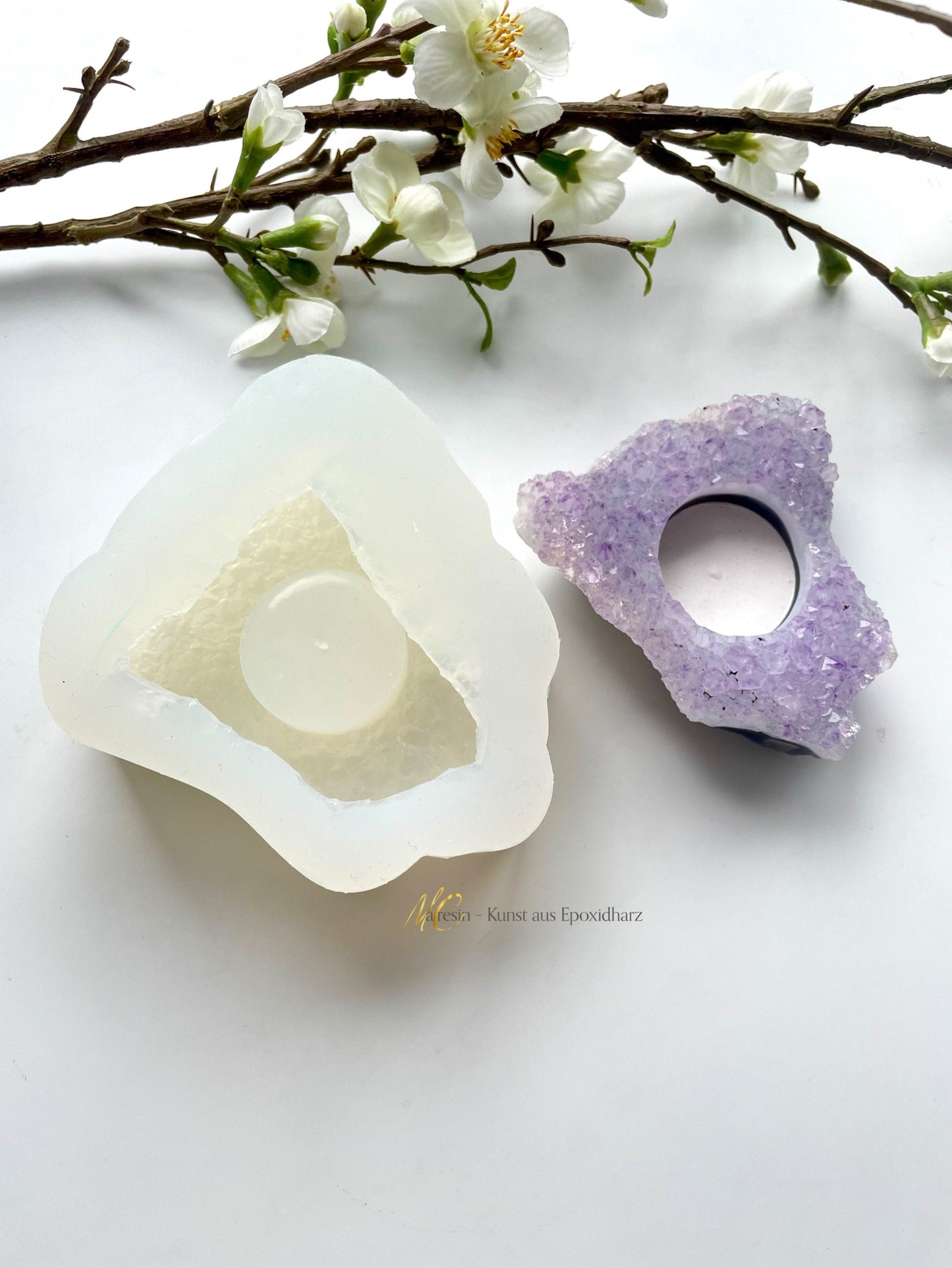 Silikonform Teelichthalter Amethyst