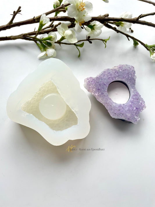 Silikonform Teelichthalter Amethyst