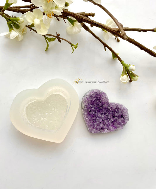 Silikonform Herz Amethyst