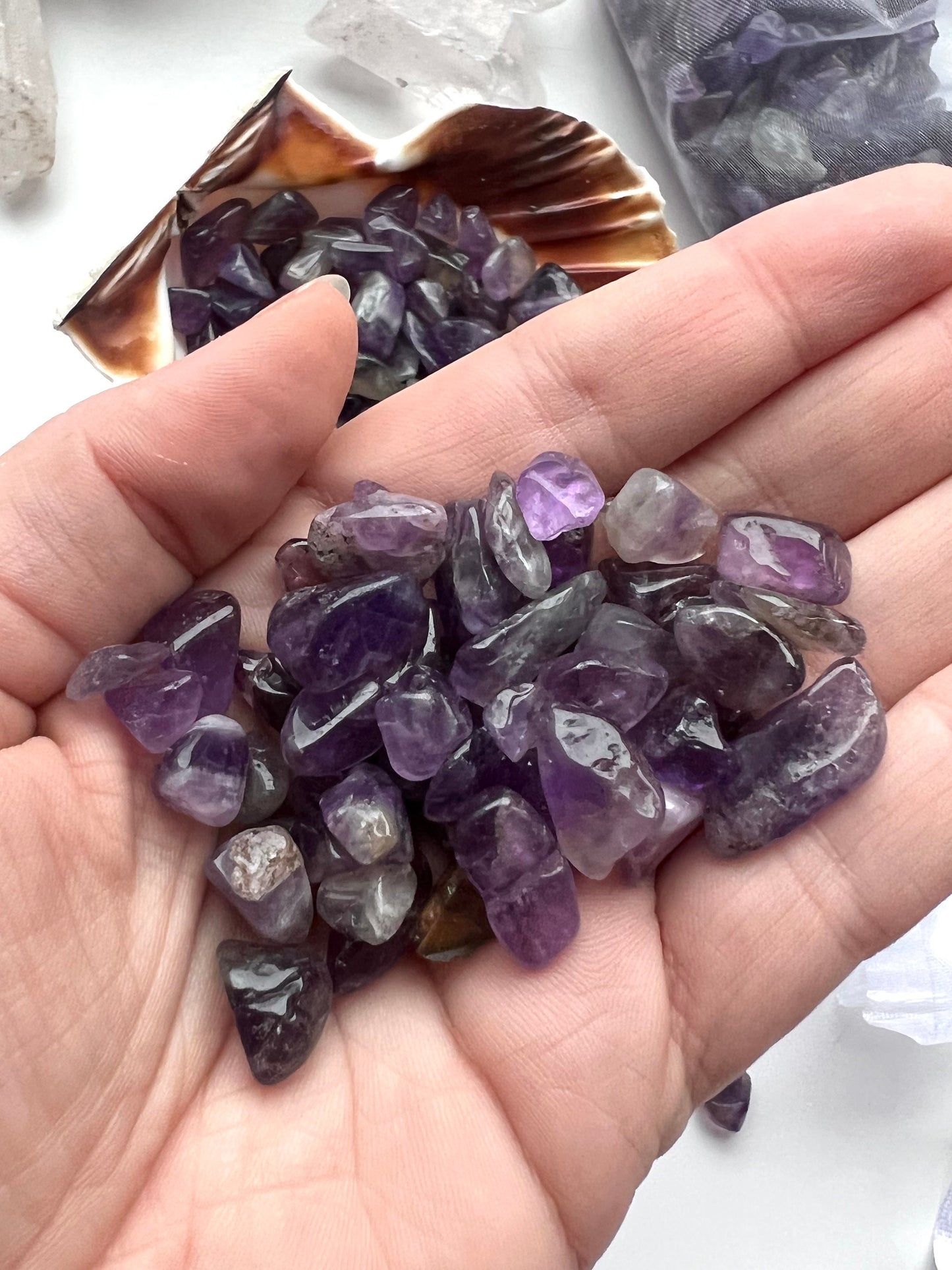 Amethyst Mini Chips Trommelsteine ca. 5-20mm