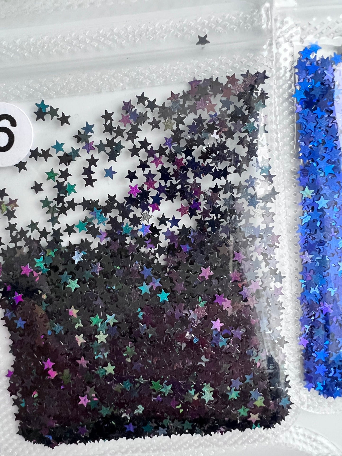 Holographische Glitzer Sterne mit 5 Zacken