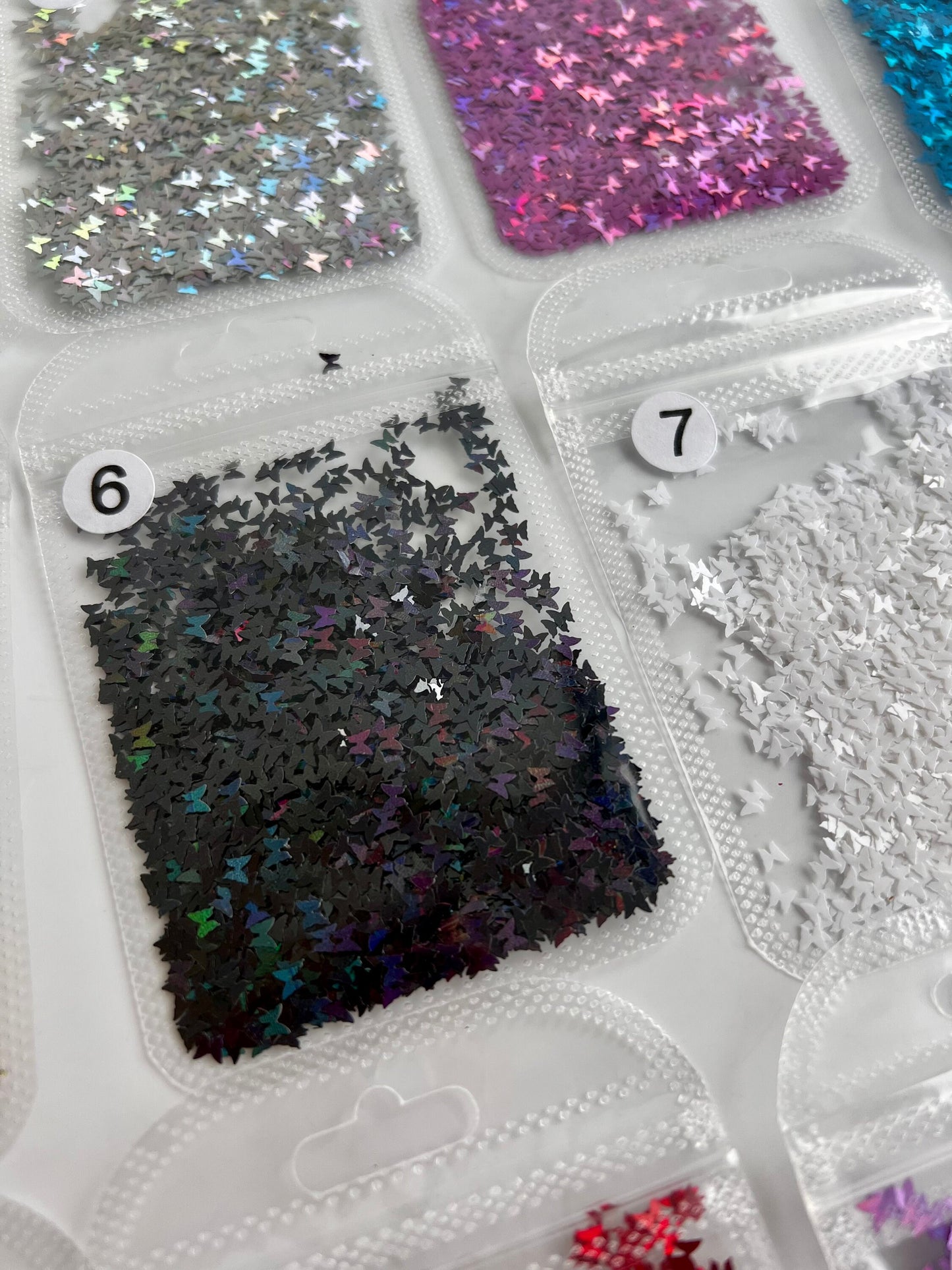 Holographische Glitzer Schmetterlinge