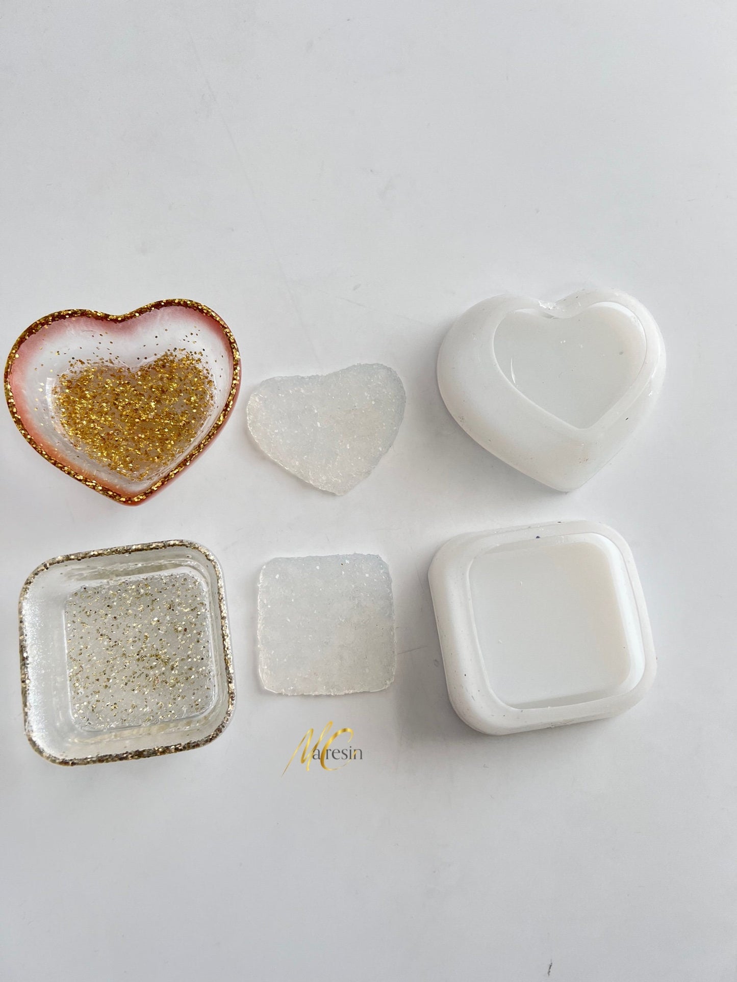 Silikon Druzy Inlay für Herz- oder Rechteckschale