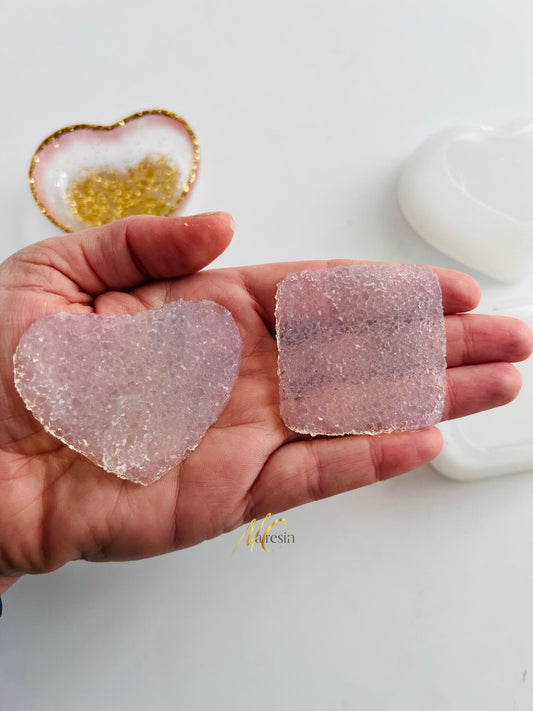 Silikon Druzy Inlay für Herz- oder Rechteckschale