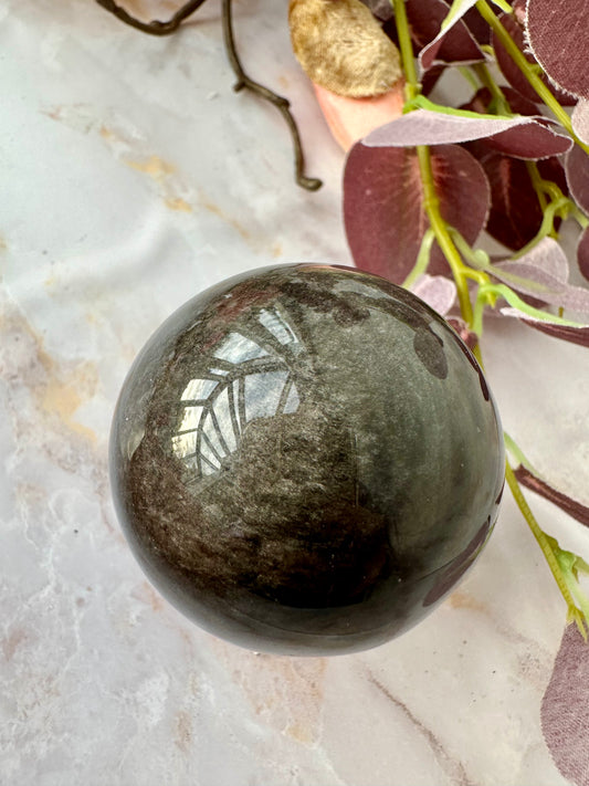 Silber Obsidian Kugel Nr.41F