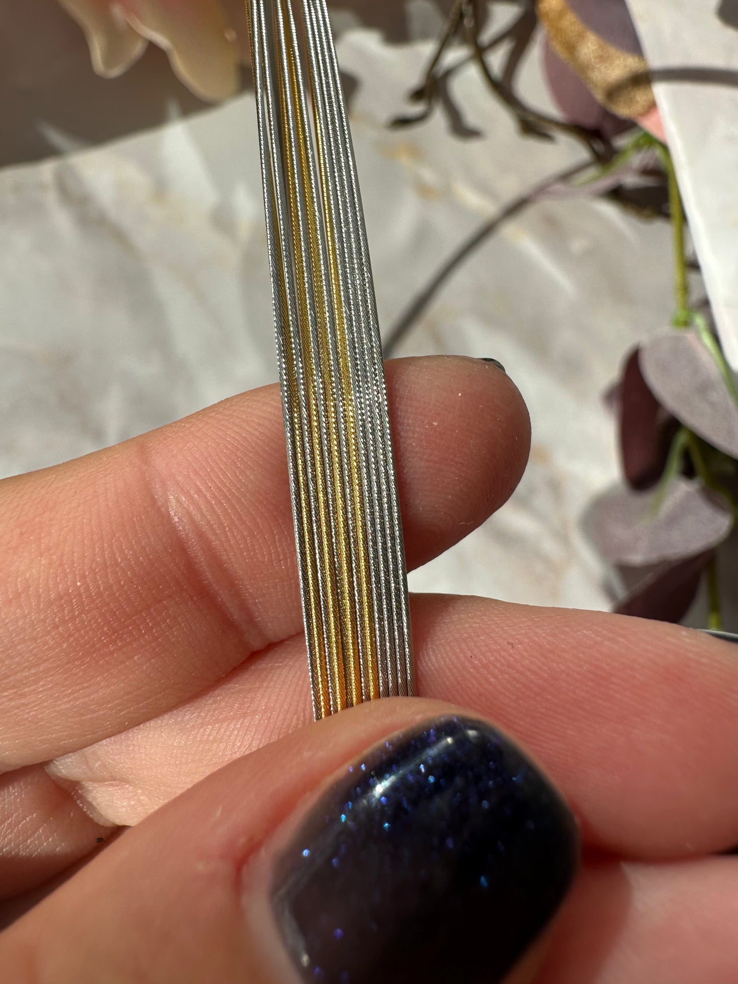Collier Edelstahl bicolor vergoldet 12fach Wicklung