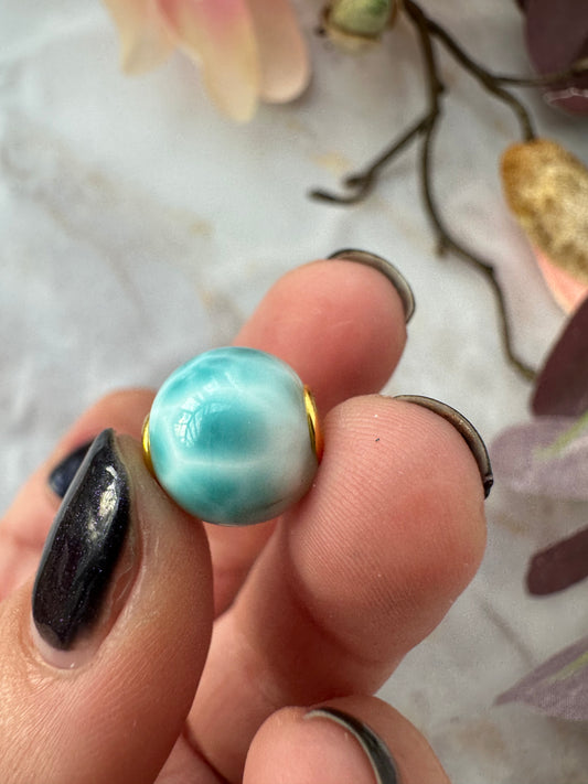 Larimar Kugel silber vergoldet Nr.45A