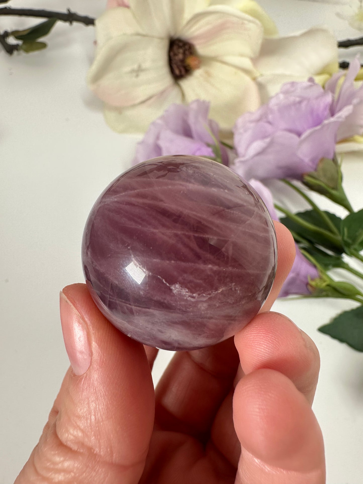 Lavendel Rosenquarz Kugel 25F