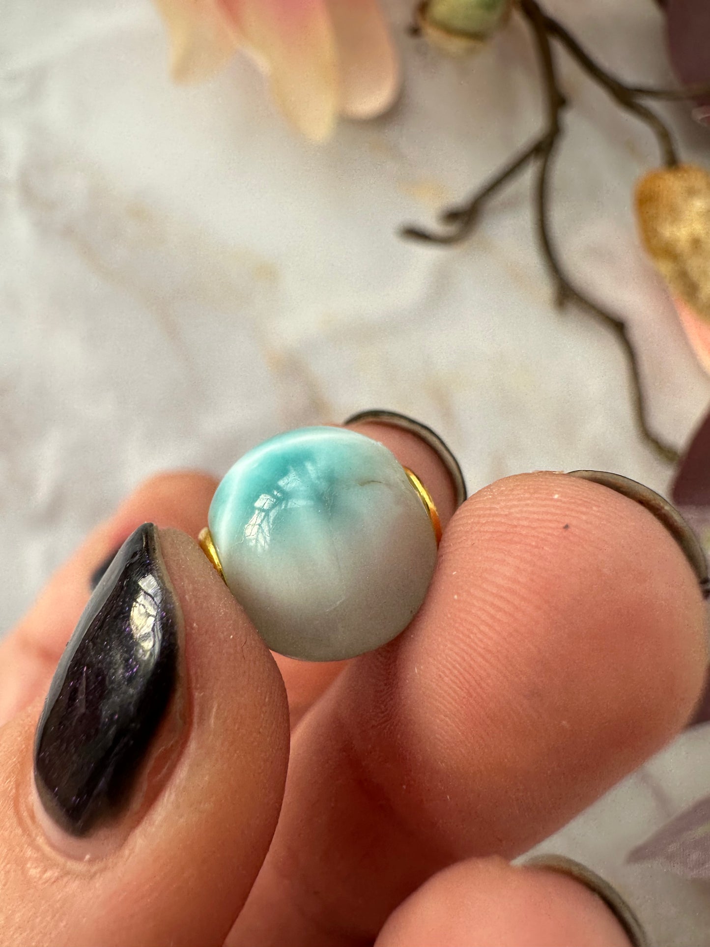 Larimar Kugel silber vergoldet Nr.45A