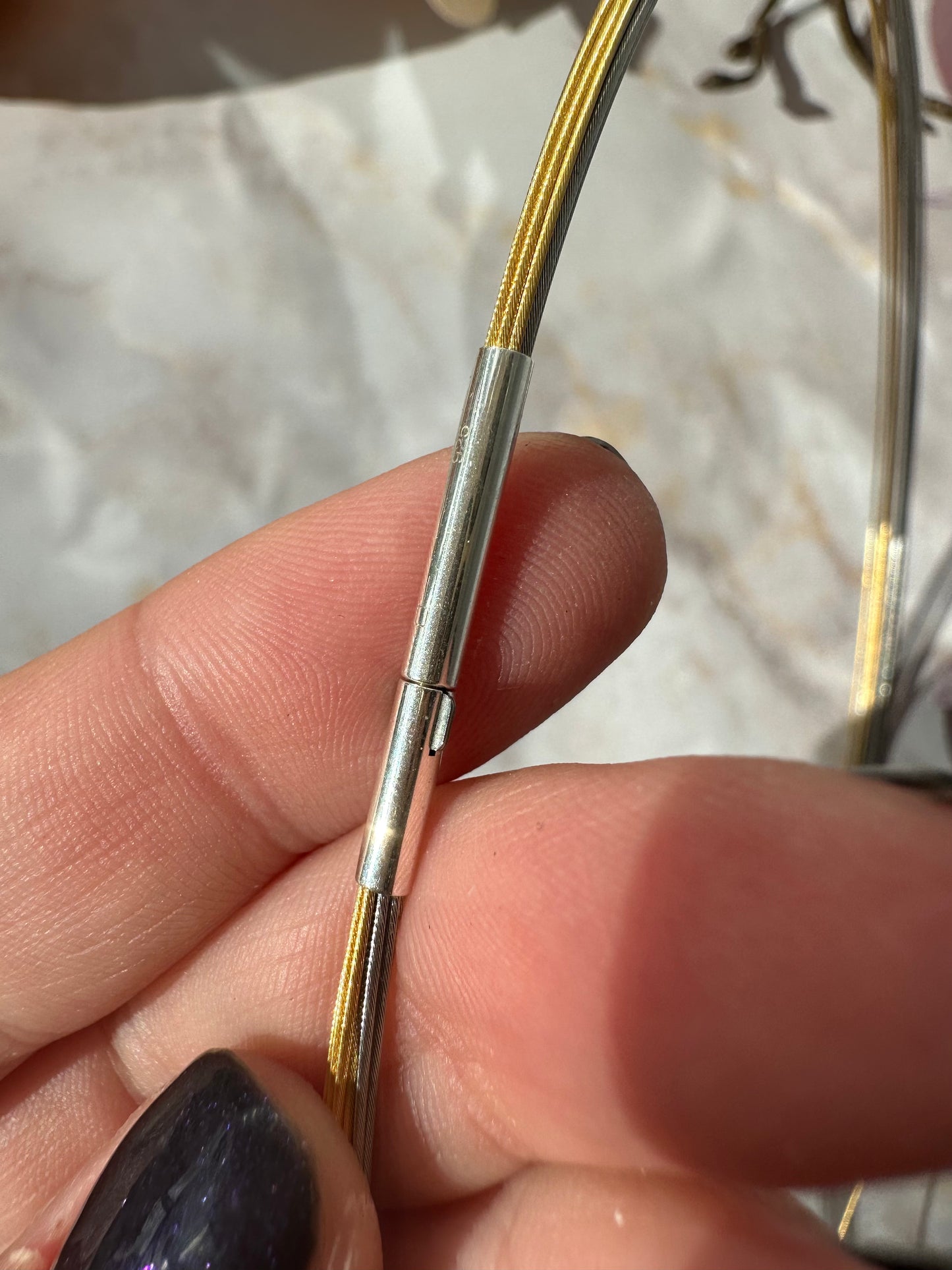 Collier Edelstahl bicolor vergoldet 12fach Wicklung