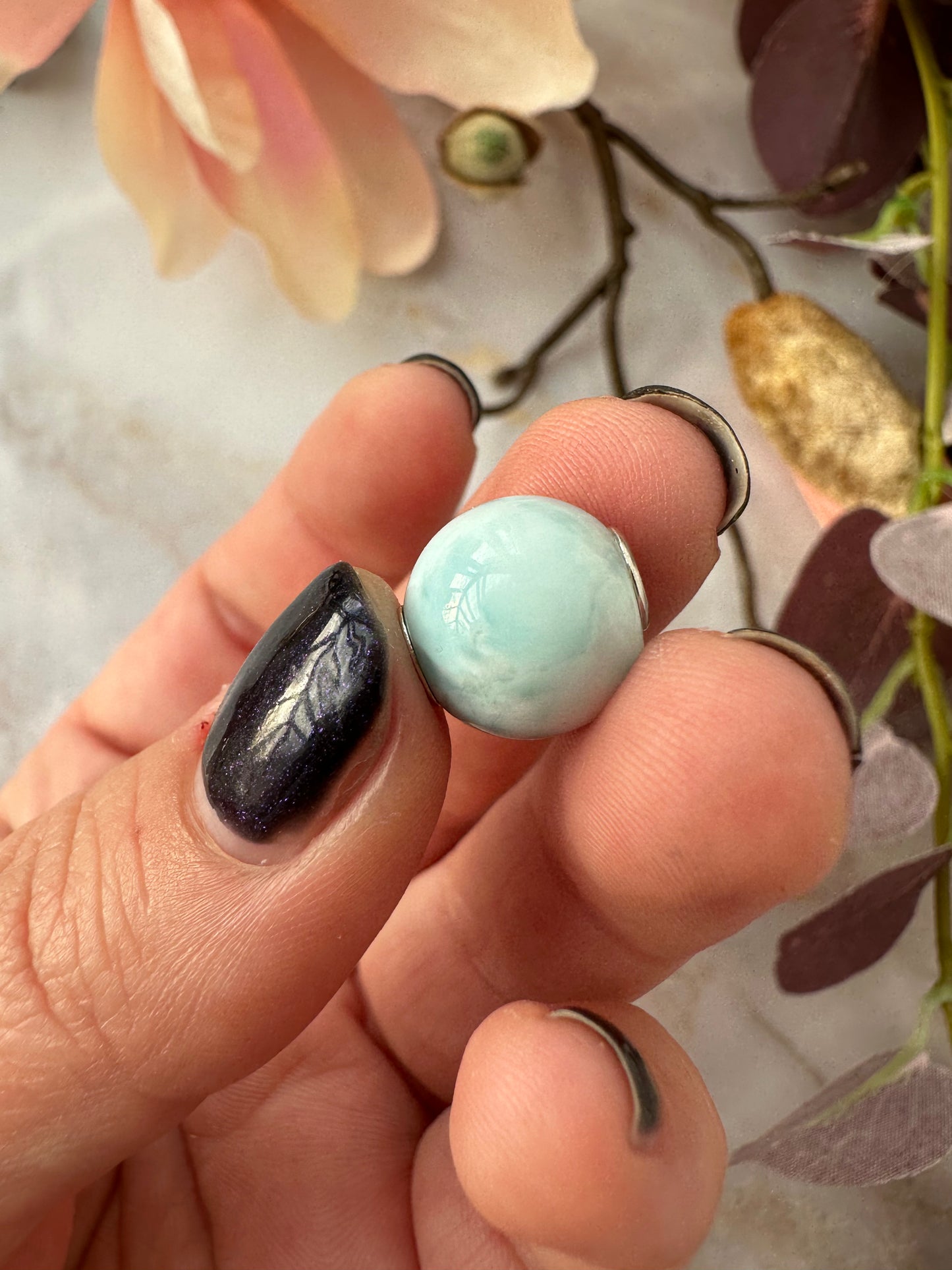 Larimar Kugel silber Nr.45C
