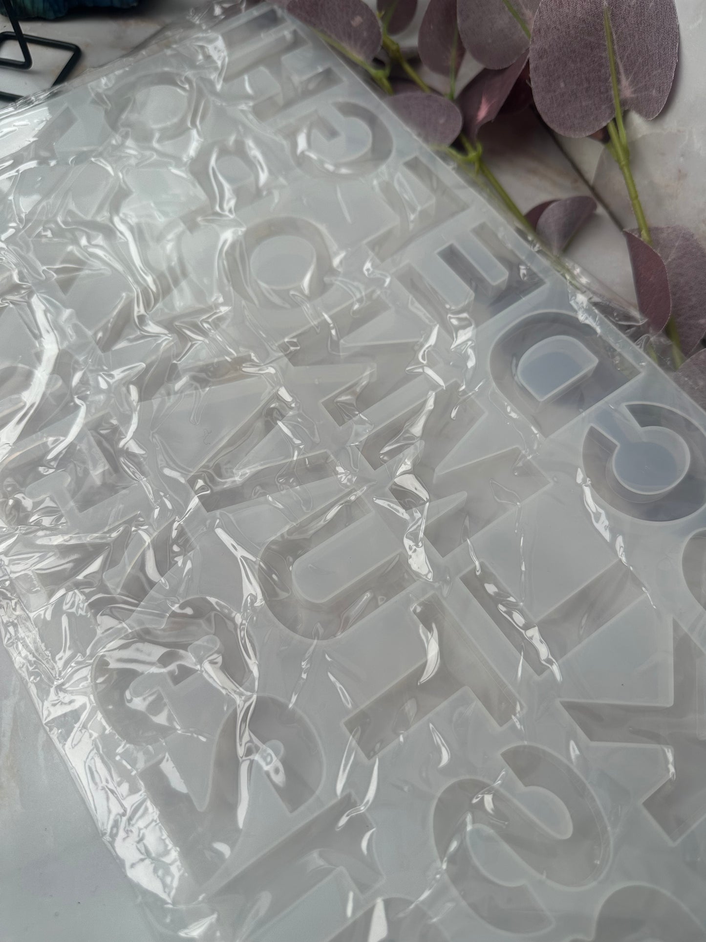 Silikonform Buchstaben + Zahlen spiegelverkehrt