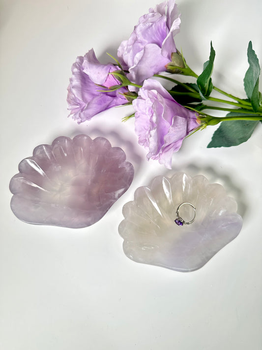 Lavendel Fluorit Muschel Schale