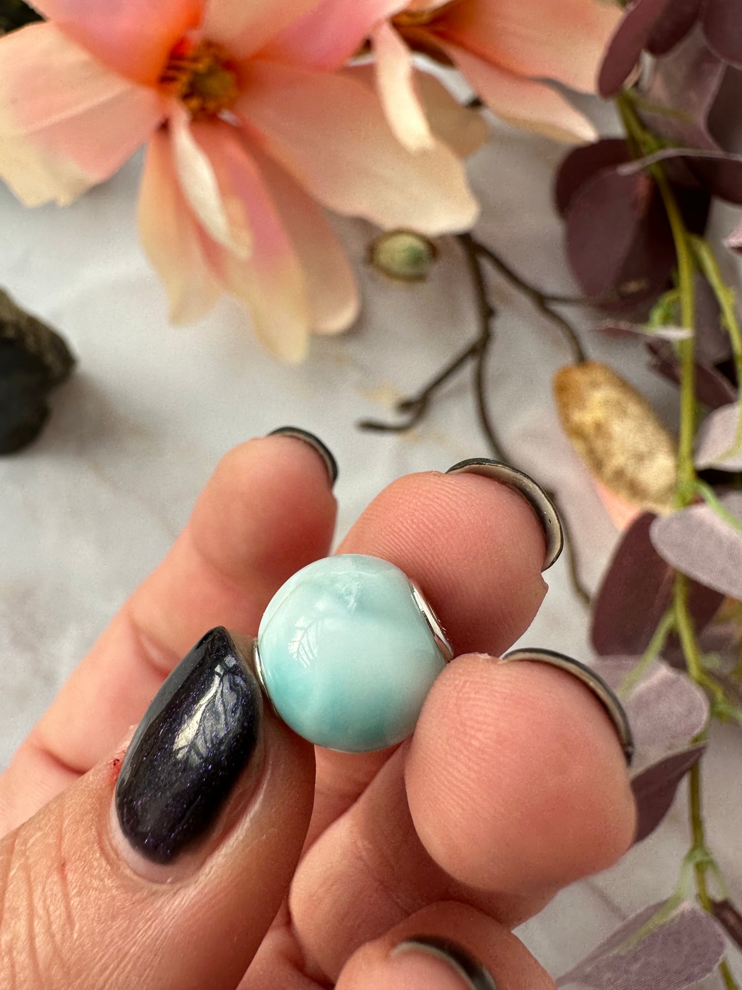 Larimar Kugel silber Nr.45M