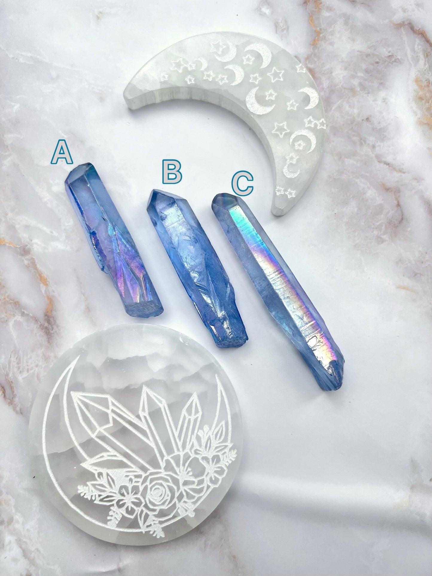 Angel Aura Quarz Spitze blau