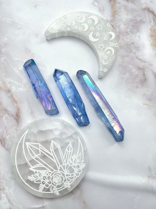 Angel Aura Quarz Spitze blau