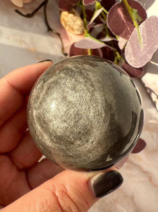 Silber Obsidian Kugel Nr. 42B