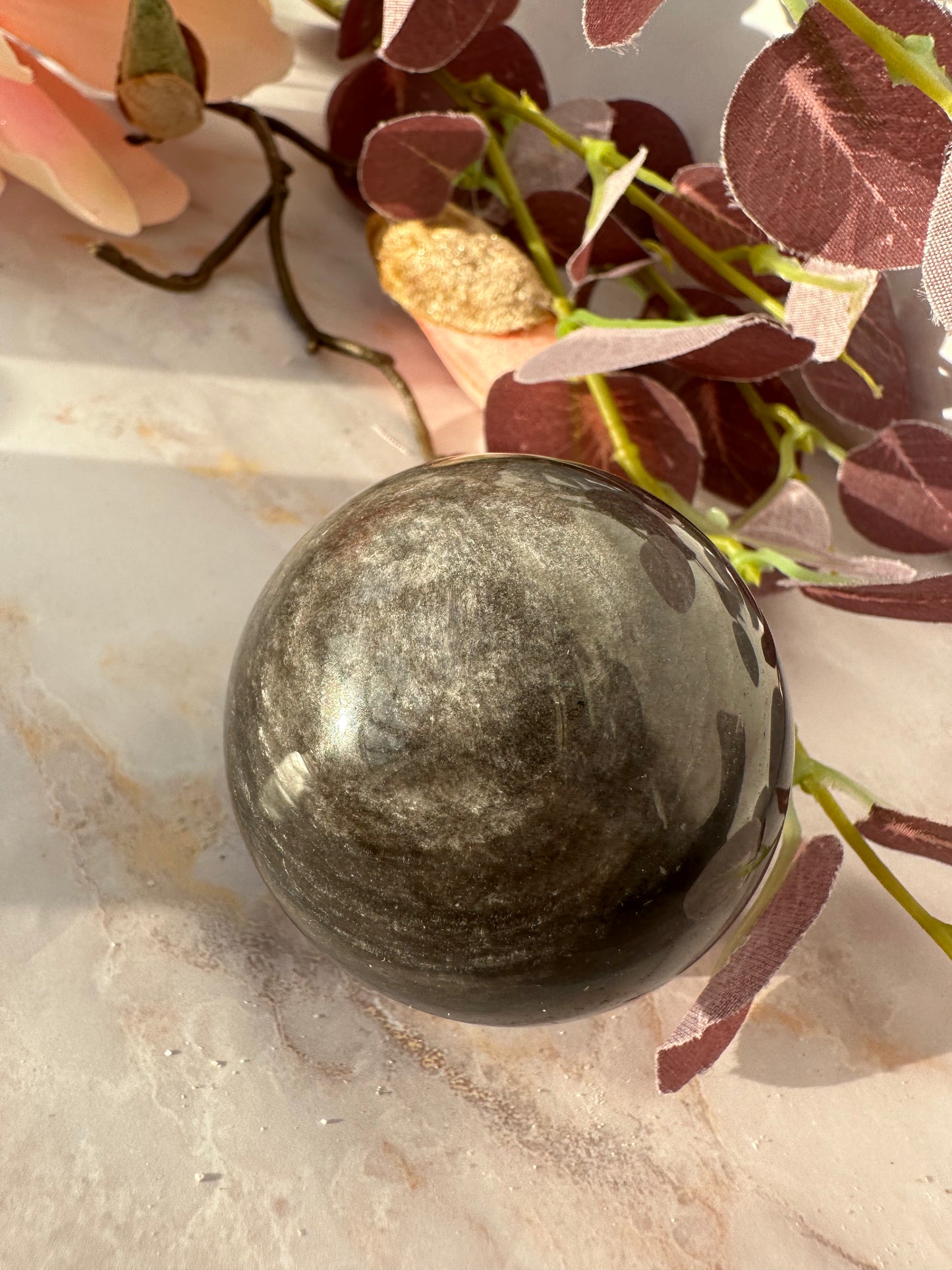 Silber Obsidian Kugel Nr. 42B