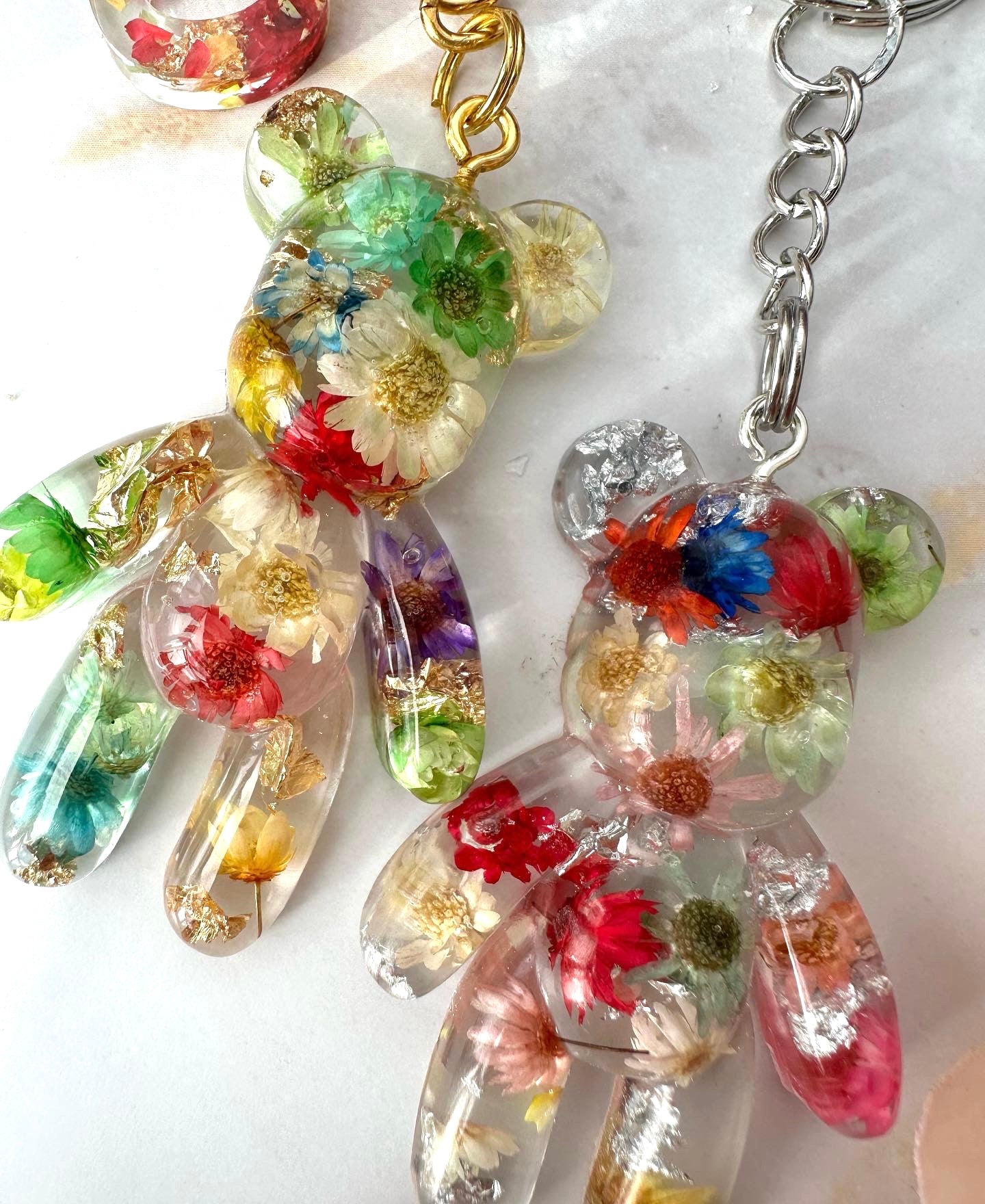 Schlüsselanhänger Bärchen Floral